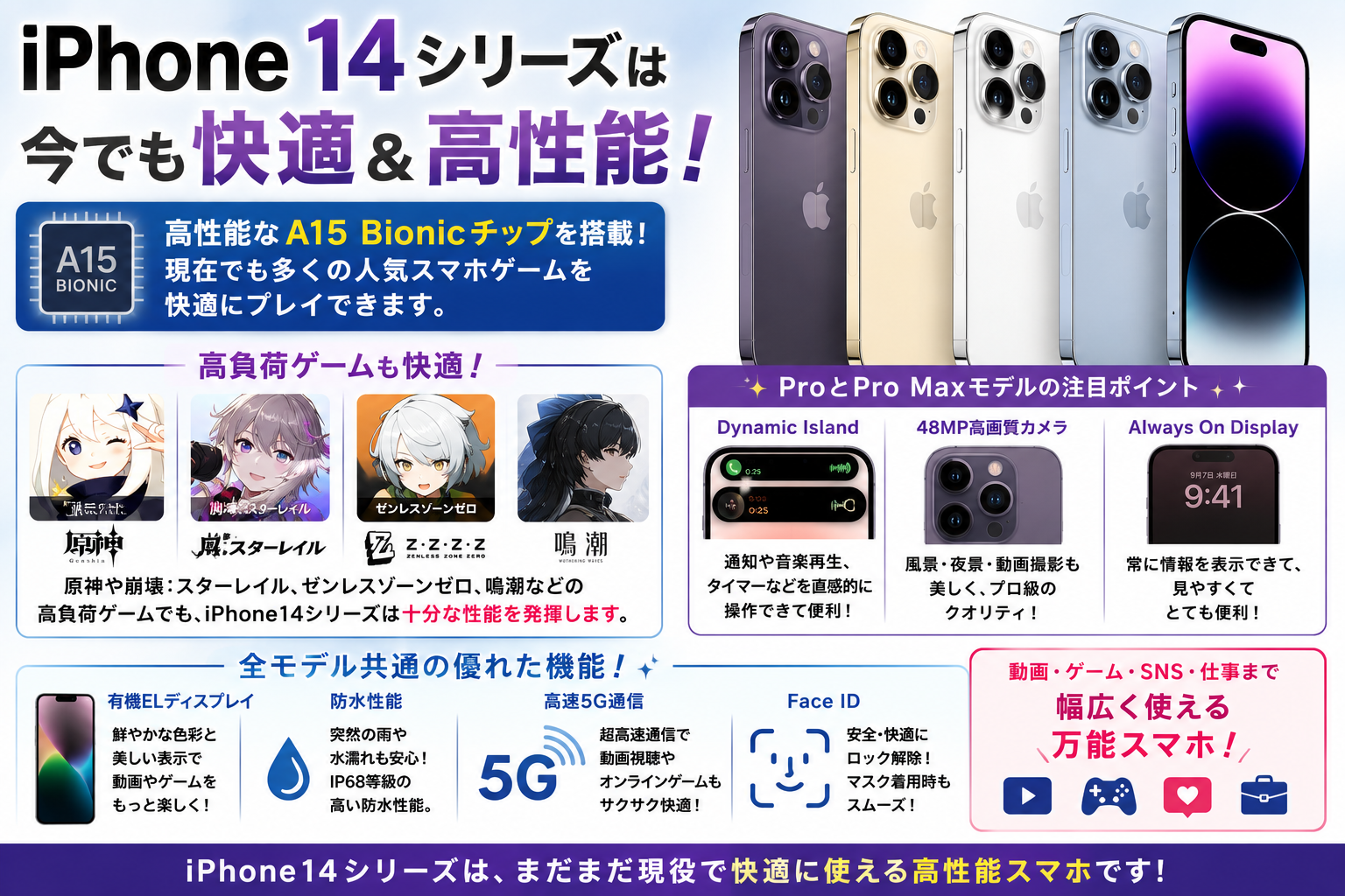iPhone14シリーズの修理ならスマホリペア北九州八幡西店へ！画面割れ